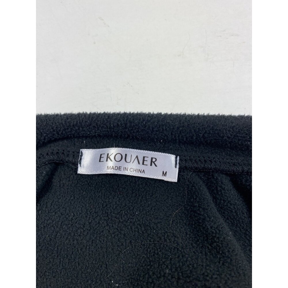 Women’s Black Velour Lounge Set EKOUER V Neck Top Pants Size M - Picture 8 of 13